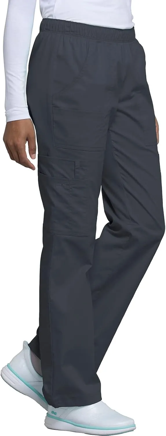 Cherokee Women Scrubs Pant Workwear Core Stretch Mid Rise Pull-On Cargo 4005