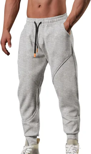 Chinos Pants Men Slim Fit Male Spring Casual Fitness Running Trousers Drawstring Loose Waist Color Matching Pants