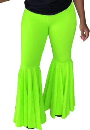Choichic Bell Bottom Pants for Women Casual Stretchy Loose Wide Leg High Waisted Long Flare Pants