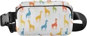 Colored Giraffe Fanny Pack Water Resistant, Women Men Waist Pack Sling Bag Purse for Travel Hiking