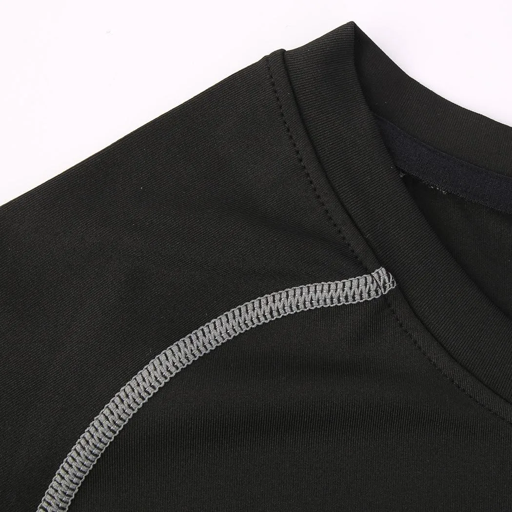 Compression Shirt Men 3 Pack Quick-Dry Athletic Baselayer 4-Way Stretch Moisture-Wicking Short Sleeve Workout Shirts
