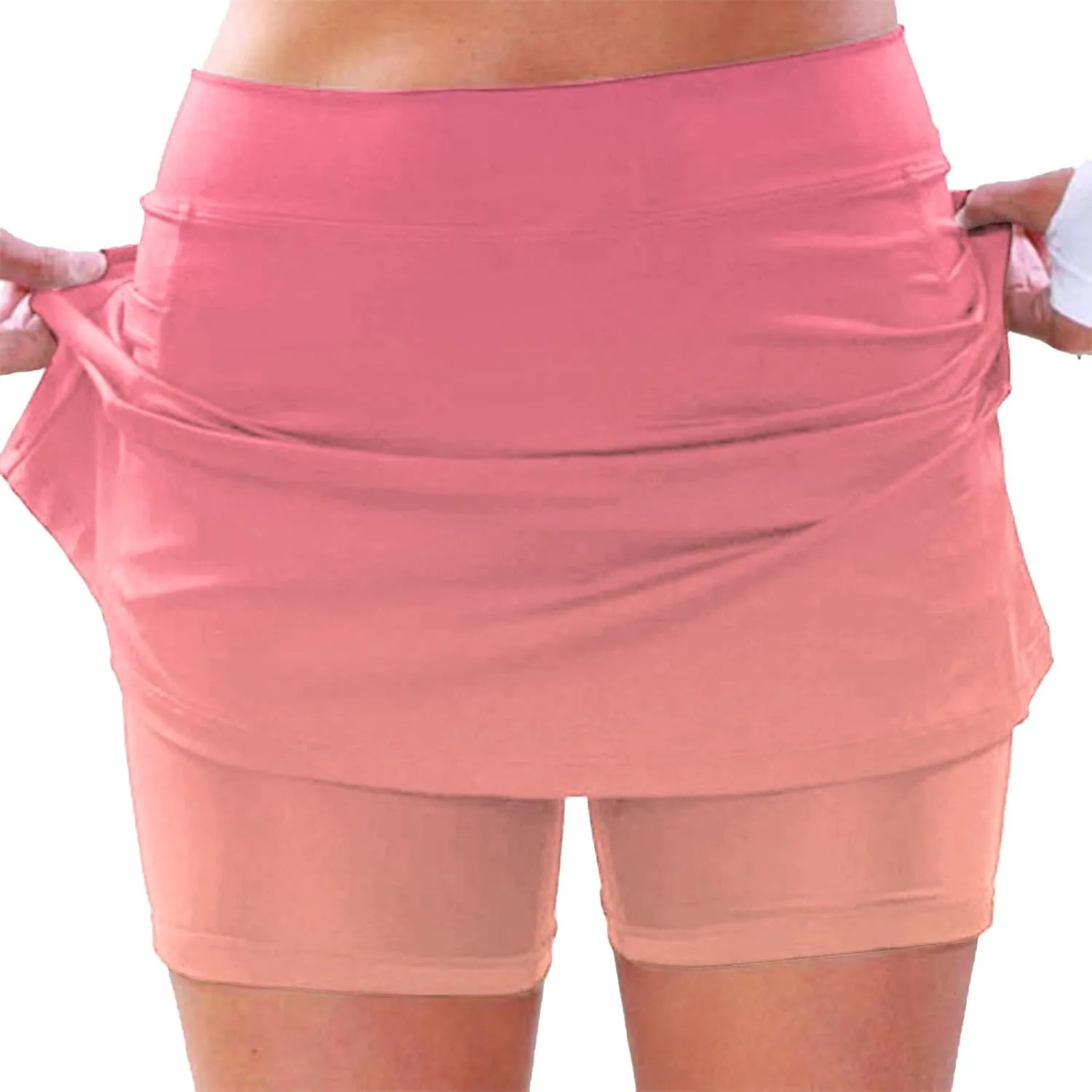 cooki Tennis Skirts for Women Summer Casual High Waisted Athletic Skort Lightweight Stretchy Workout Gradient Color Skirt