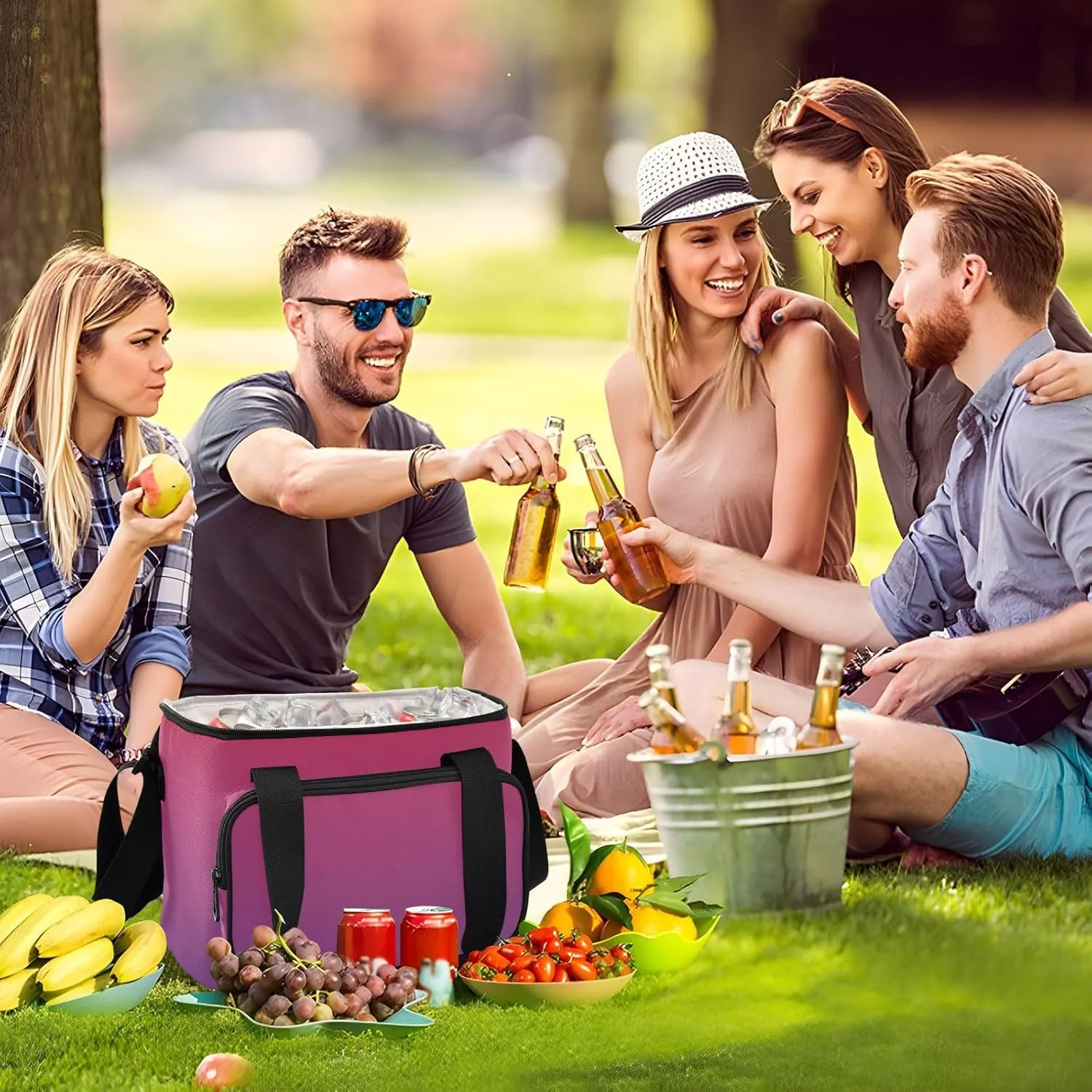 Cooler Bag Leakproof Soft Cooler Insulated 24 Cans Camping Coolers