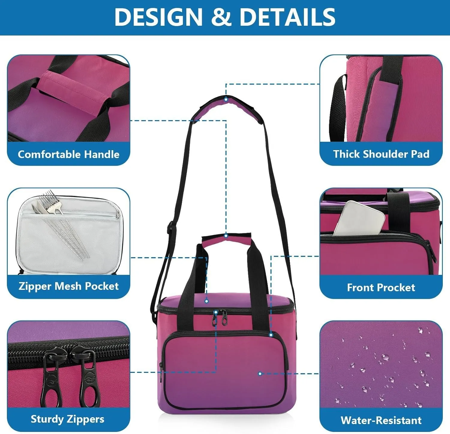 Cooler Bag Leakproof Soft Cooler Insulated 24 Cans Camping Coolers