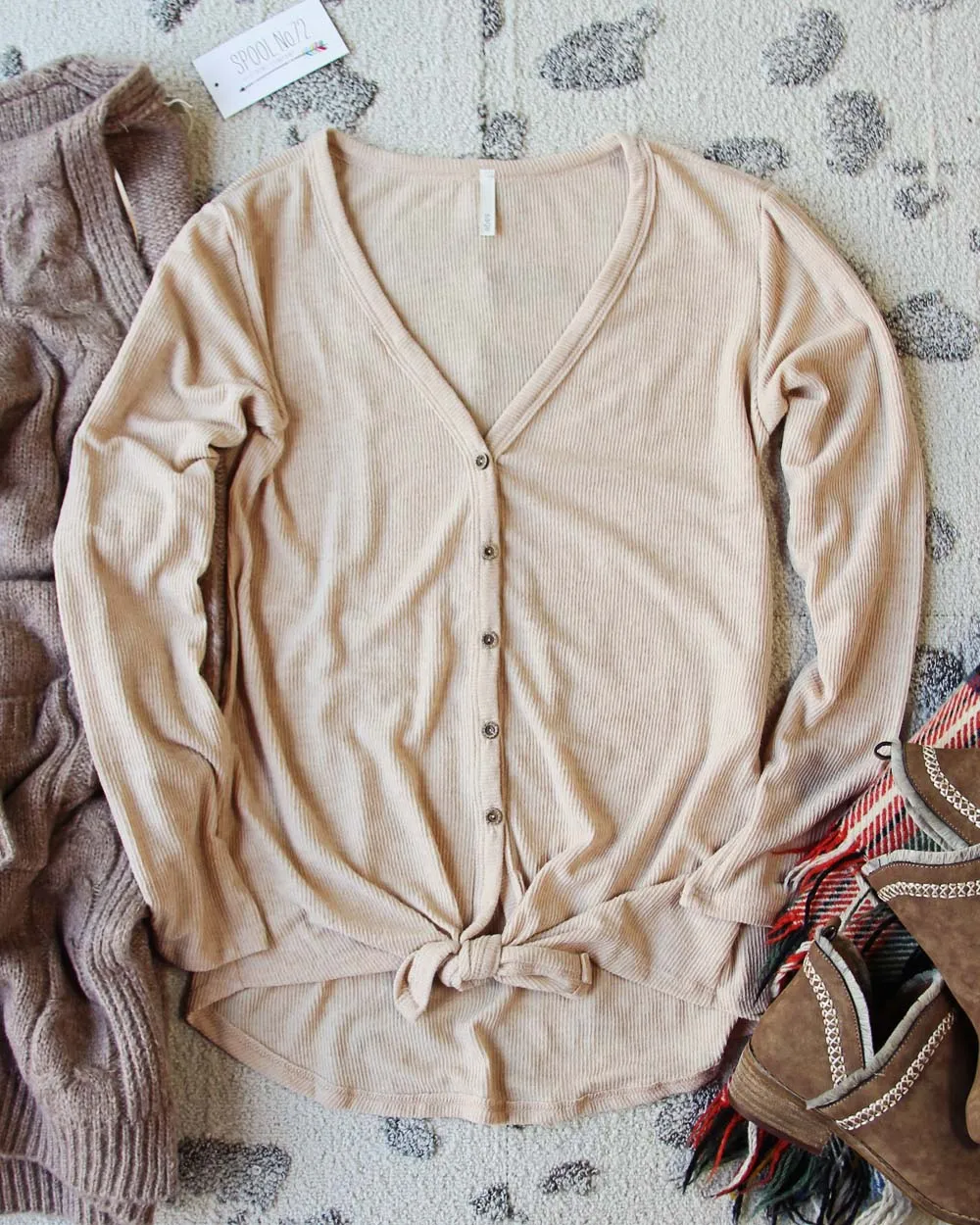 Cozy Tie Thermal in Cream