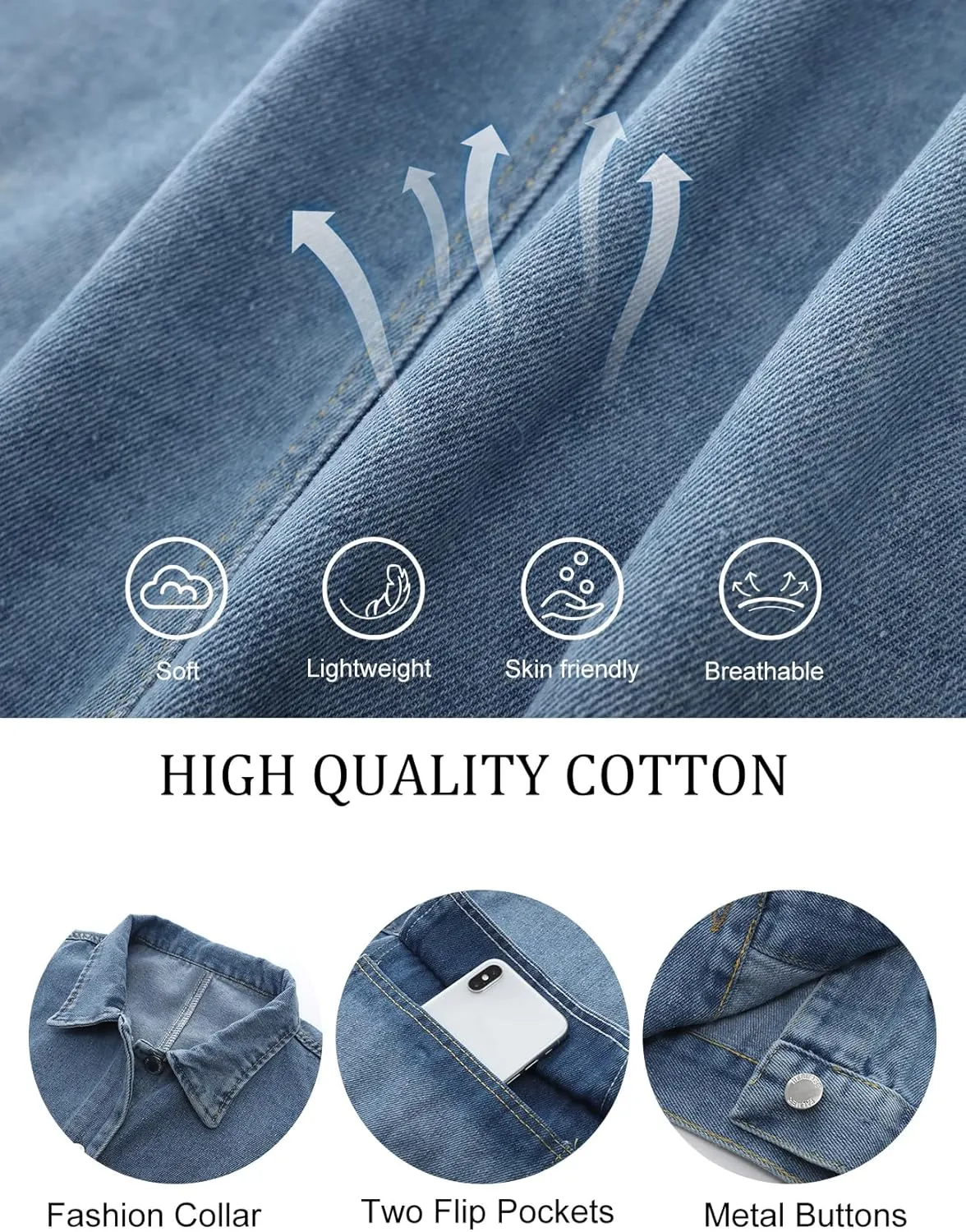COZYPOIN Womens Denim Vest Oversized Button Down Sleeveless Denim Jean Vest Trendy Vintage Jacket Waistcoat with Pockets
