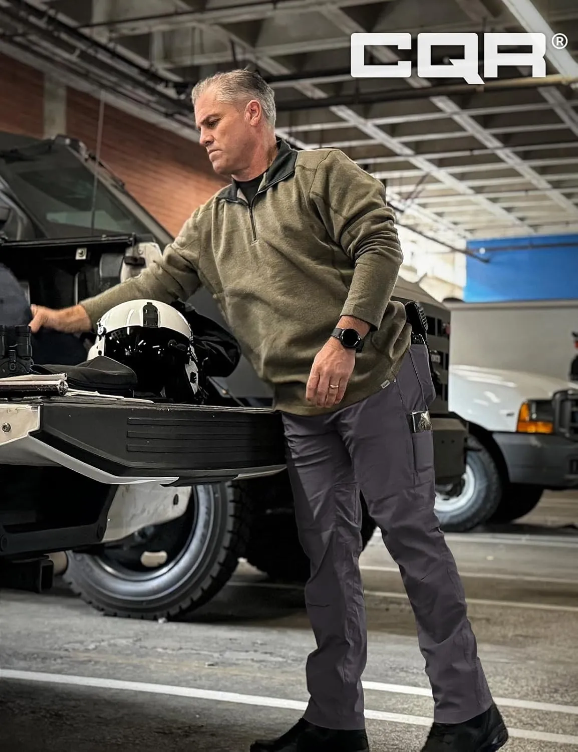 CQR Men's Vent Stretch Pants, Quick Dry Lightweight Casual Cargo Pants, Water Resistant Straight-Fit Utility Work Pants