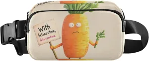 Cute Carrot Fanny Pack Water Resistant Waist Pack Sling Bag Purse for Women Men Travel Hiking