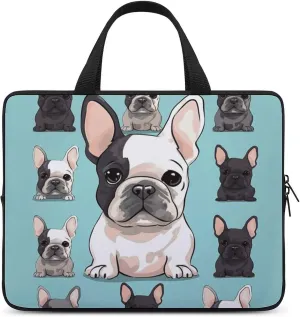 Cute French Bulldog Laptop Bag Durable Laptop Sleeve Water-Resistant Notebook Bag for Computer Or Tablet