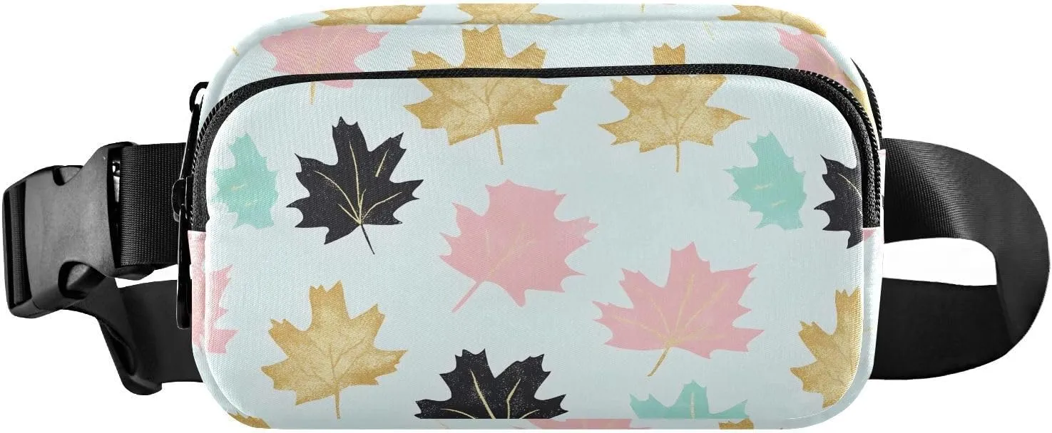 Cute Maples Fanny Pack Water Resistant, Women Men Waist Pack Sling Bag Purse for Travel Hiking