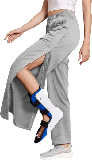 Deyeek Tear Away Pants for Women Side Snap Button Sweatpants Loose Fit Casual Post Surgery Adaptive Clothing with Pockets