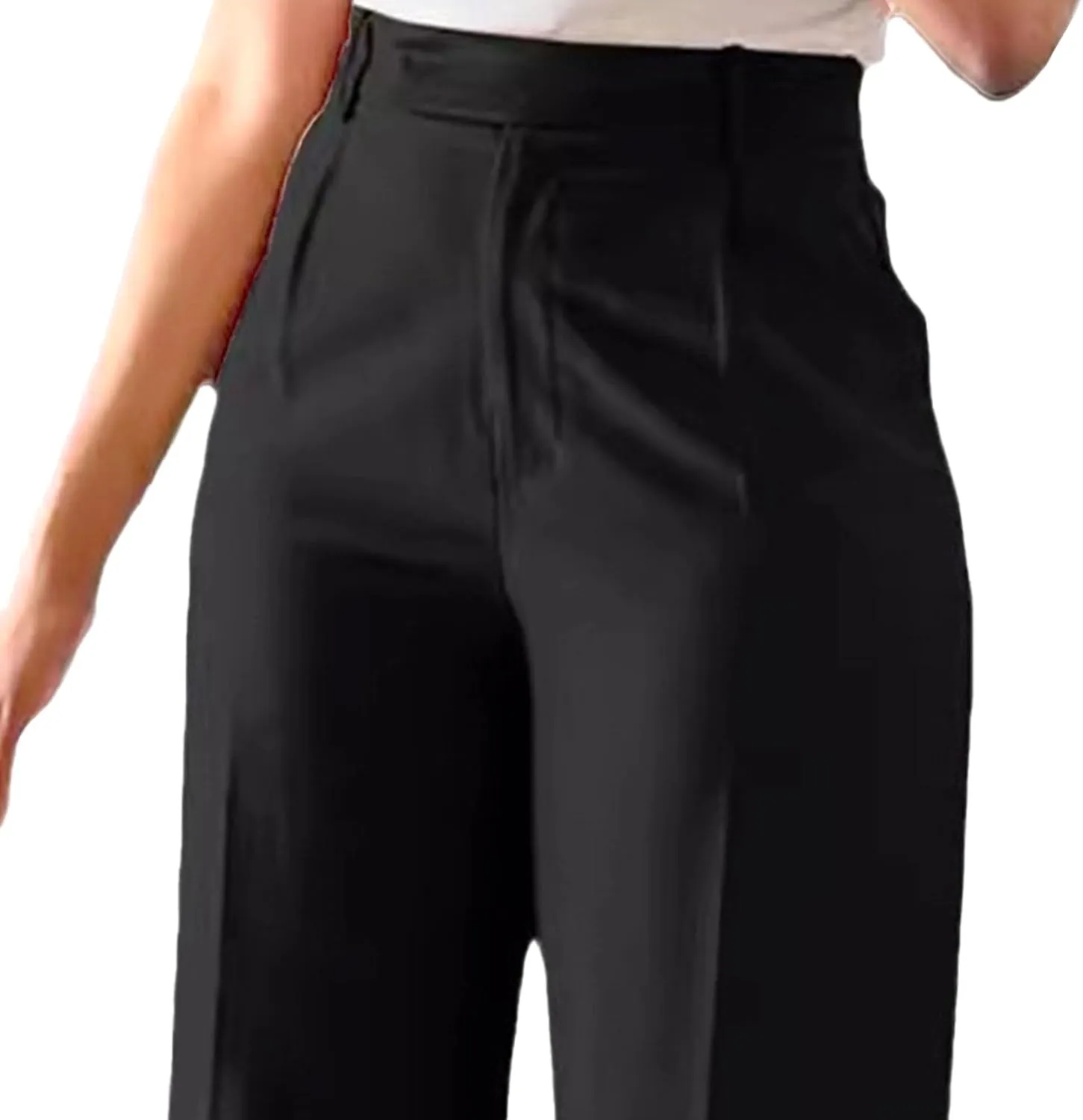 DGHM-JLMY Women's Commuter high Waist Draped Trousers Temperament Straight Leg Wide Leg Pants Business Essentials Suit Pant