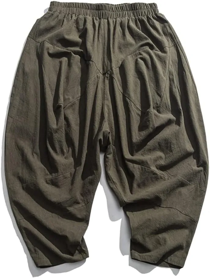 Disimlarl Men Baggy Pants Trousers Elastic Waist Harem Pants Wide Legs Unsiex Hiphop Track Pants