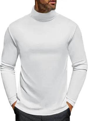 Ekouaer Men's Turtleneck Long Sleeve Turtle Neck Shirts Basic Lightweight Undershirt Thermal Pullover Sweater S-XXL