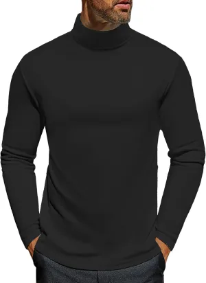 Ekouaer Men's Turtleneck Long Sleeve Turtle Neck Shirts Basic Lightweight Undershirt Thermal Pullover Sweater S-XXL