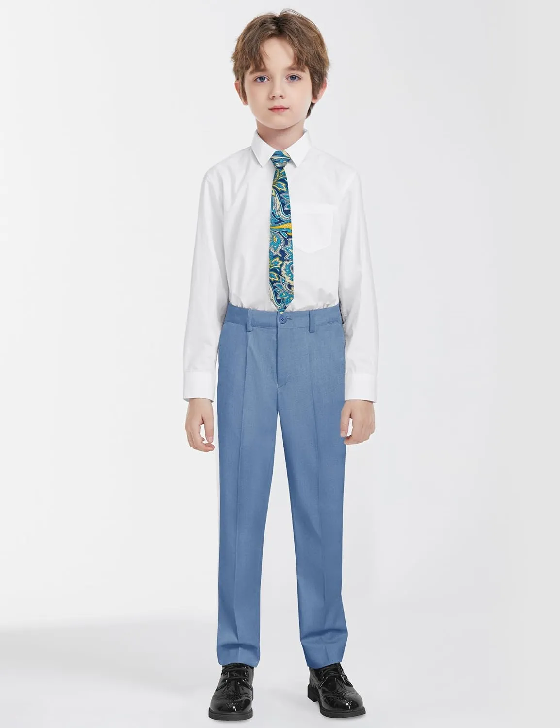 ELPA ELPA Boys' Formal Suit Set, with Suspenders, Adjustable Waist, from Toddlers to Teen