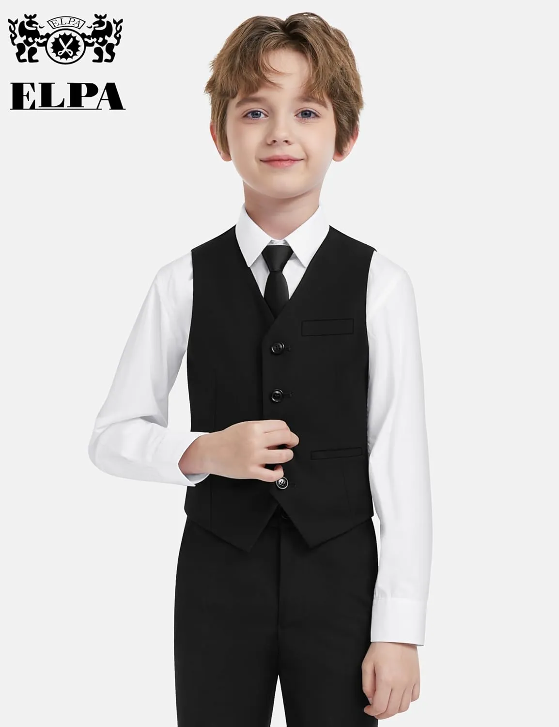 ELPA ELPA Boys' Formal Suit Set, with Suspenders, Adjustable Waist, from Toddlers to Teen