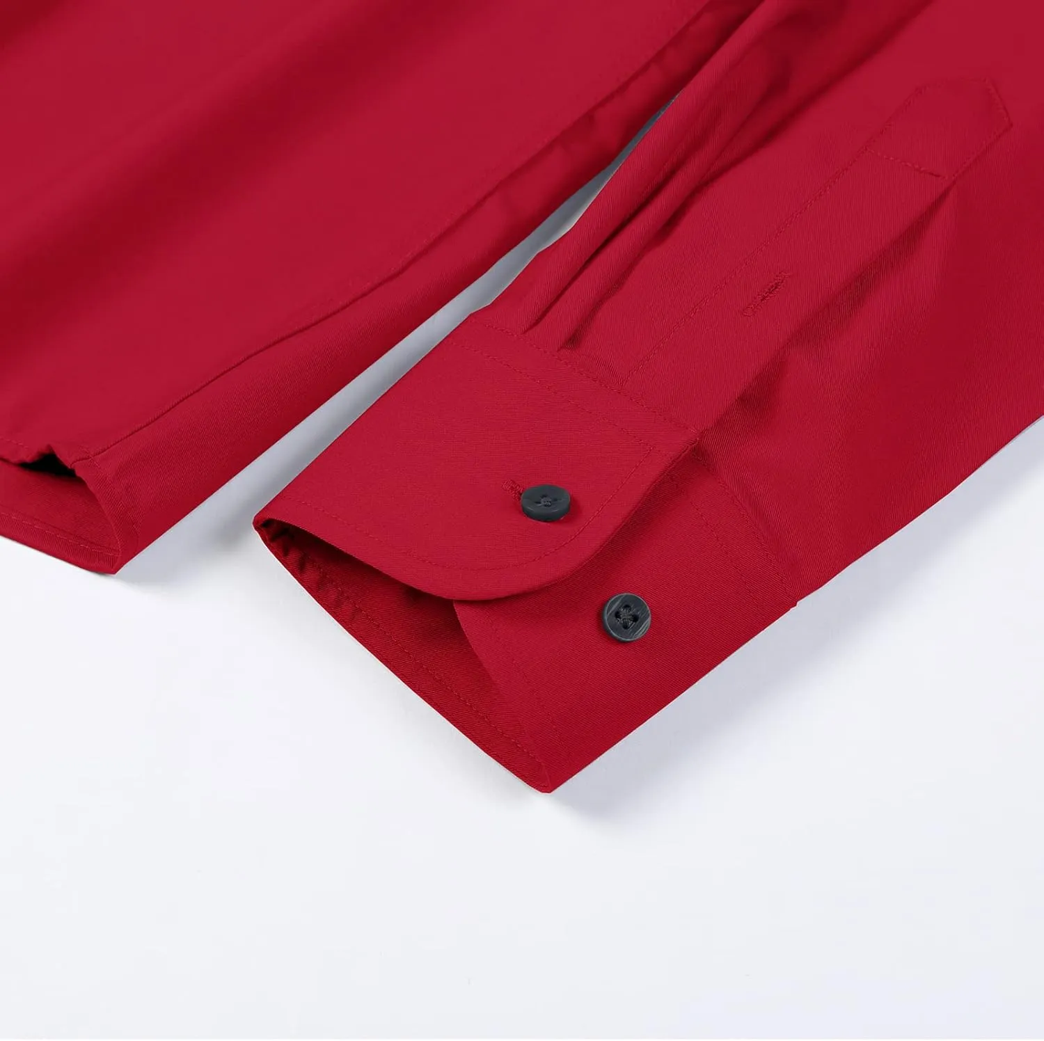 FAHIZO Men's Dress Shirt Regular Fit Soild Casual Business Formal Long Sleeve Button Down Shirts with Pocket