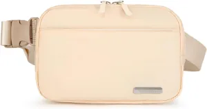 Fanny Pack for Women Man, Fashion Water Resistant Waist Packs, Crossbody Belt Bag with Adjustable Strap, Beige