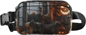 Fanny Pack Halloween Monster Print Water Resistant Crossbody Waist Pack Adjustable Belt for Running Hiking Traveling 85.31.6 inch