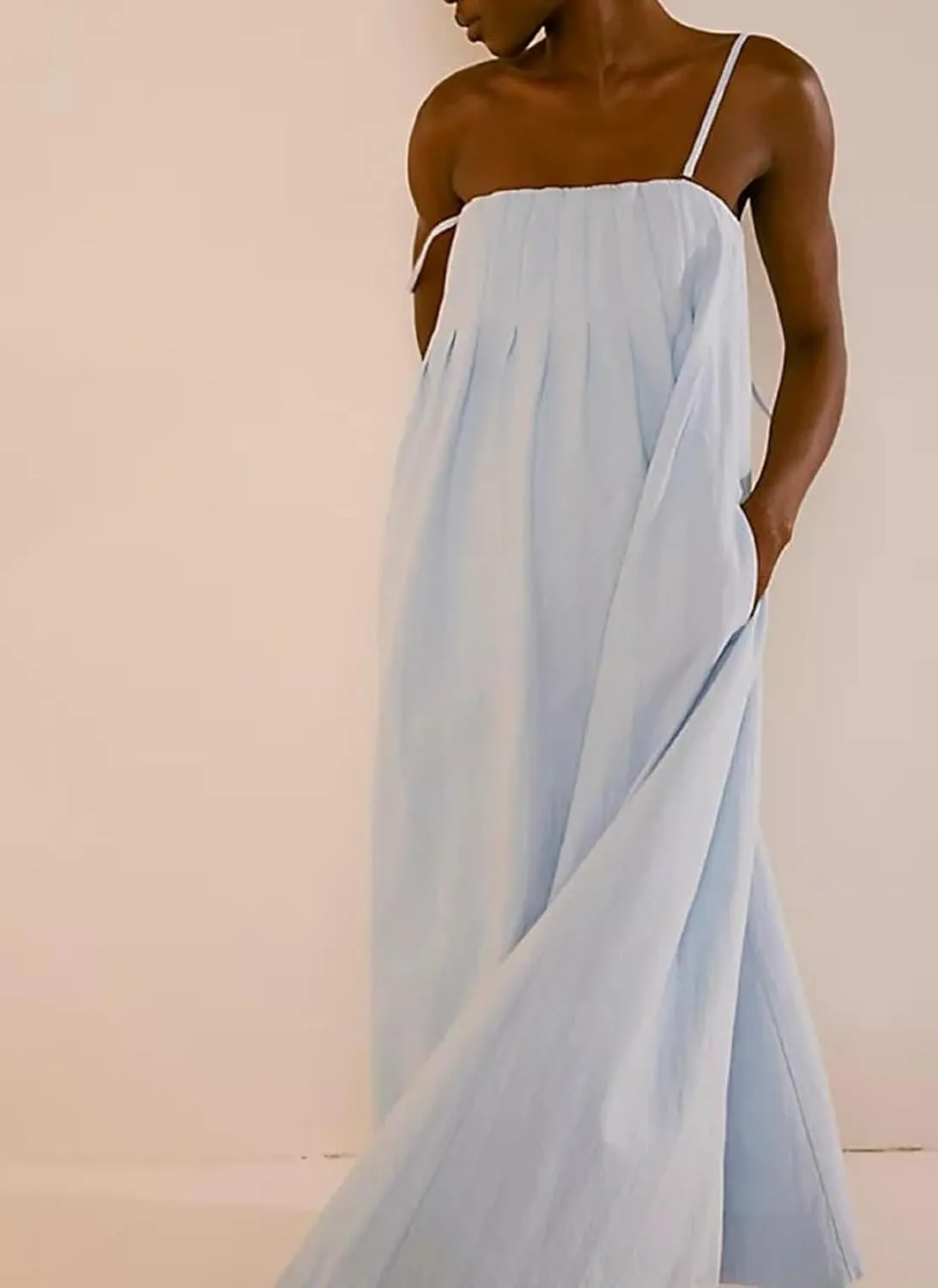 Faretumiya Women Spaghetti Strap Maxi Dress Graffiti Print Flowy Long Dresses Y2K Summer Vacation Cami Sundress