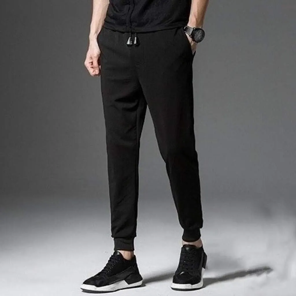 Feet Casual Beam Drawstring Pants Pocket Solid Fashion Mens Trousers Sports Men's Pants Chinos Slim Fit