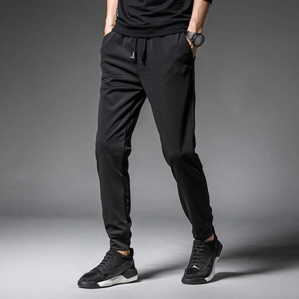 Feet Casual Beam Drawstring Pants Pocket Solid Fashion Mens Trousers Sports Men's Pants Chinos Slim Fit
