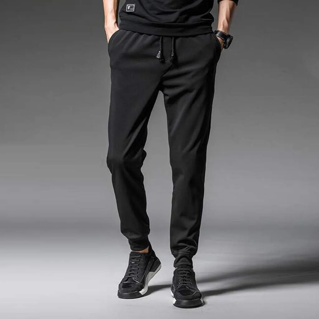 Feet Casual Beam Drawstring Pants Pocket Solid Fashion Mens Trousers Sports Men's Pants Chinos Slim Fit