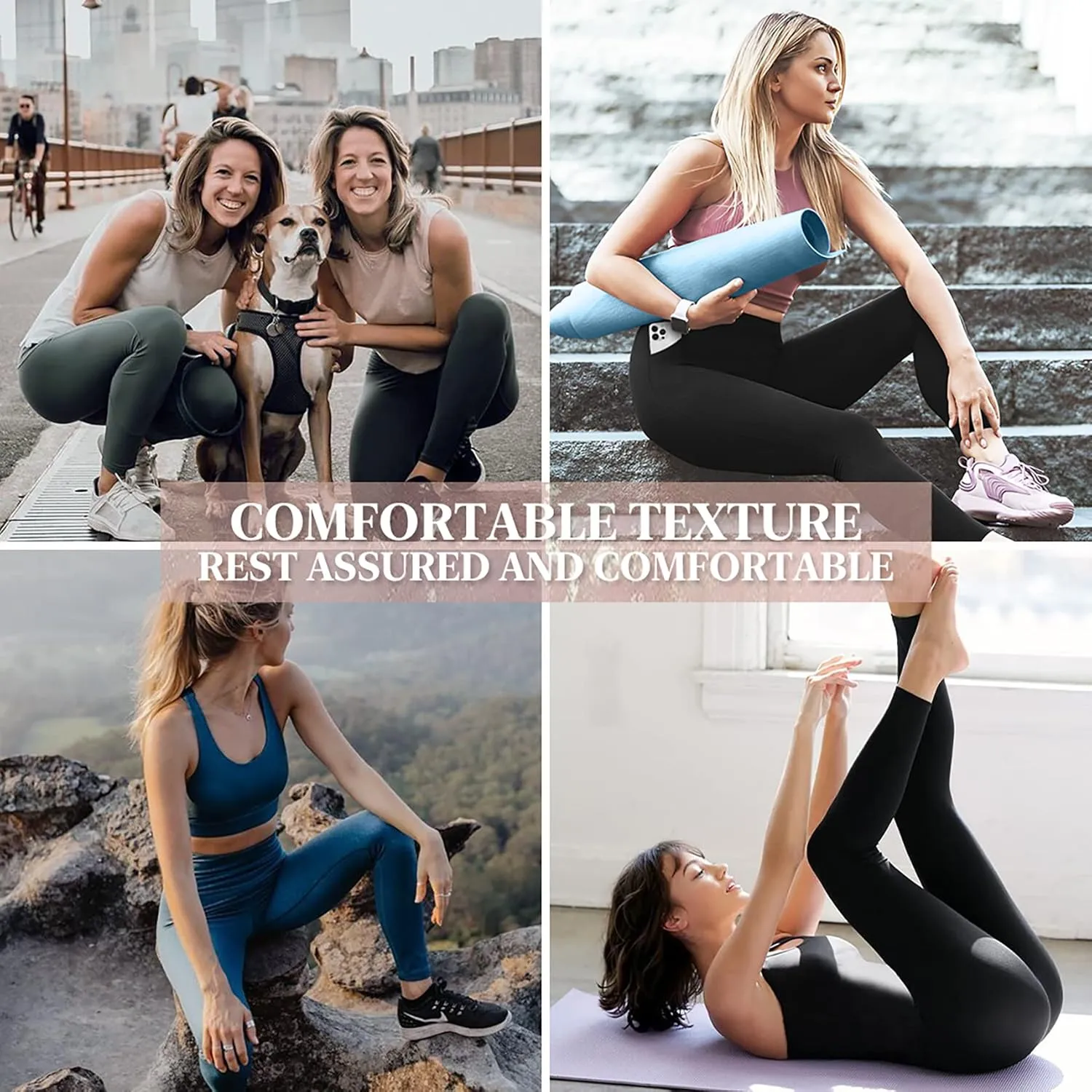 FEYHAY 3 Pack High Waisted Leggings for Women Butt Lift Tummy Control Yoga Pants Non See-Through Workout Running Pants