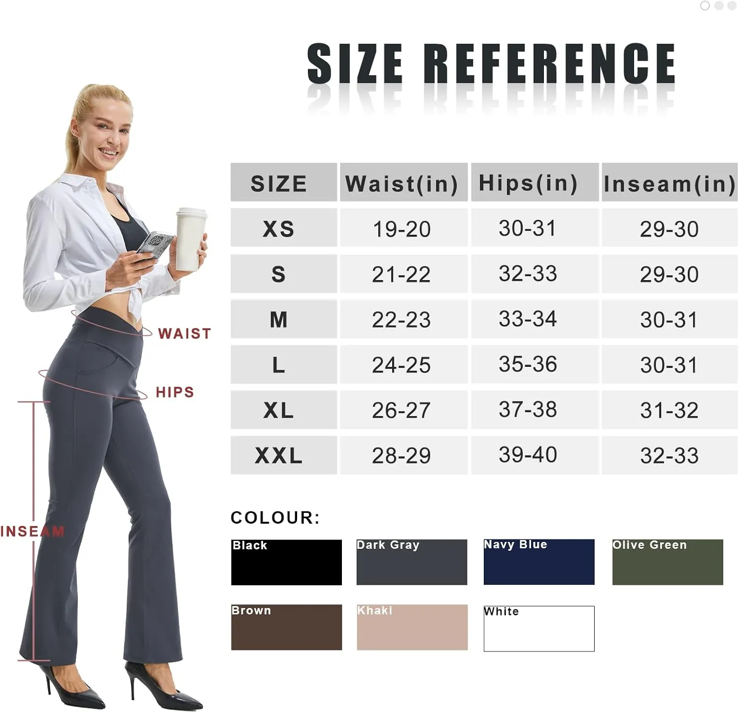 FireSwan Womens Crossover Flare Leggings with Pockets Bootcut High Waisted Yoga Pants Tummy Control Gym Workout Work Pants