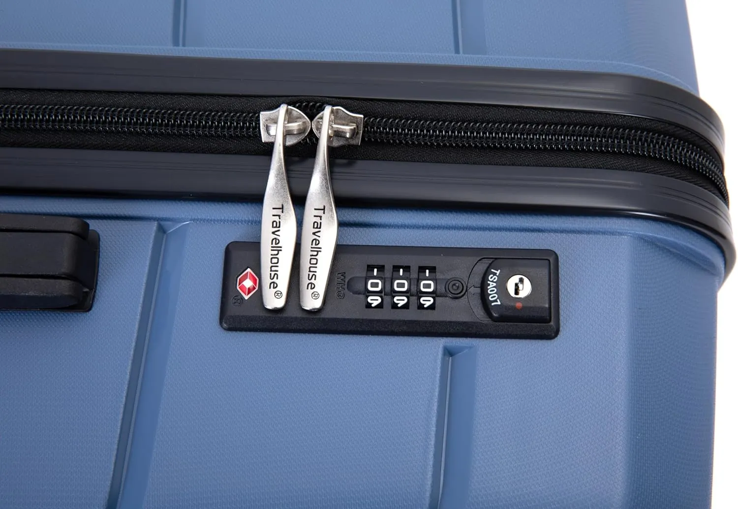 FUNNy elf Lightweight Luggage Sets Set of 3, 3-Piece Set Hardshell Suitcase with Spinner Wheels & TSA Lock & Hooks and Name, PP Luggage Sets Travel Essential (Blue)
