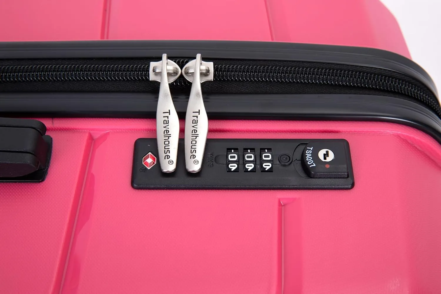 FUNNy elf Lightweight Luggage Sets Set of 3, 3-Piece Set Hardshell Suitcase with Spinner Wheels & TSA Lock & Hooks and Name, PP Luggage Sets Travel Essential (Rose)