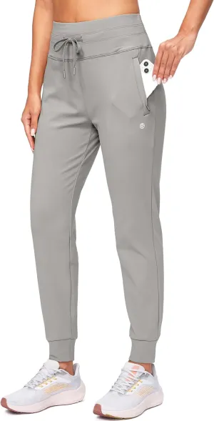 G Gradual Women's Fleece Lined Joggers High Waisted Water Resistant Thermal Winter Sweatpants Running Hiking Pockets