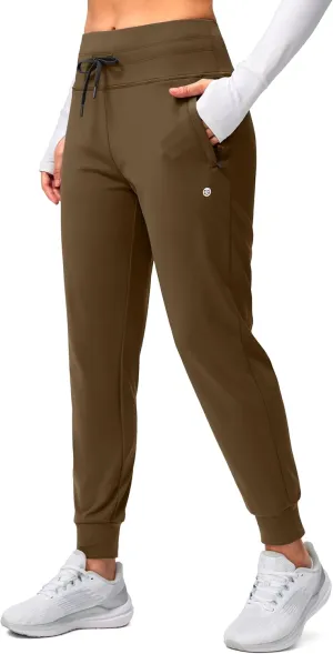 G Gradual Women's Fleece Lined Joggers High Waisted Water Resistant Thermal Winter Sweatpants Running Hiking Pockets
