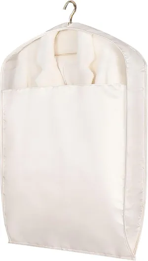 Garment Bags, Garment Covers with Clear Windows, Clothes Cover Storage for Dresses, Suit Satin-Like Cotton Three-Dimensional(White,23x39x4in/58x100x9cm)