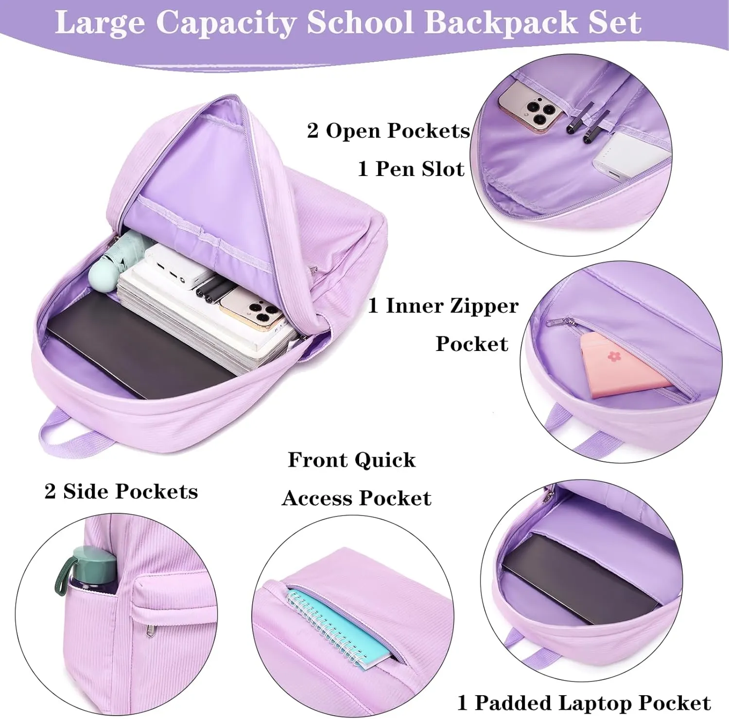 Girls Backpack School Backpack for Boys and Girls Laptop Backpack Water Resistant Middle School Bags Kids Backpacks