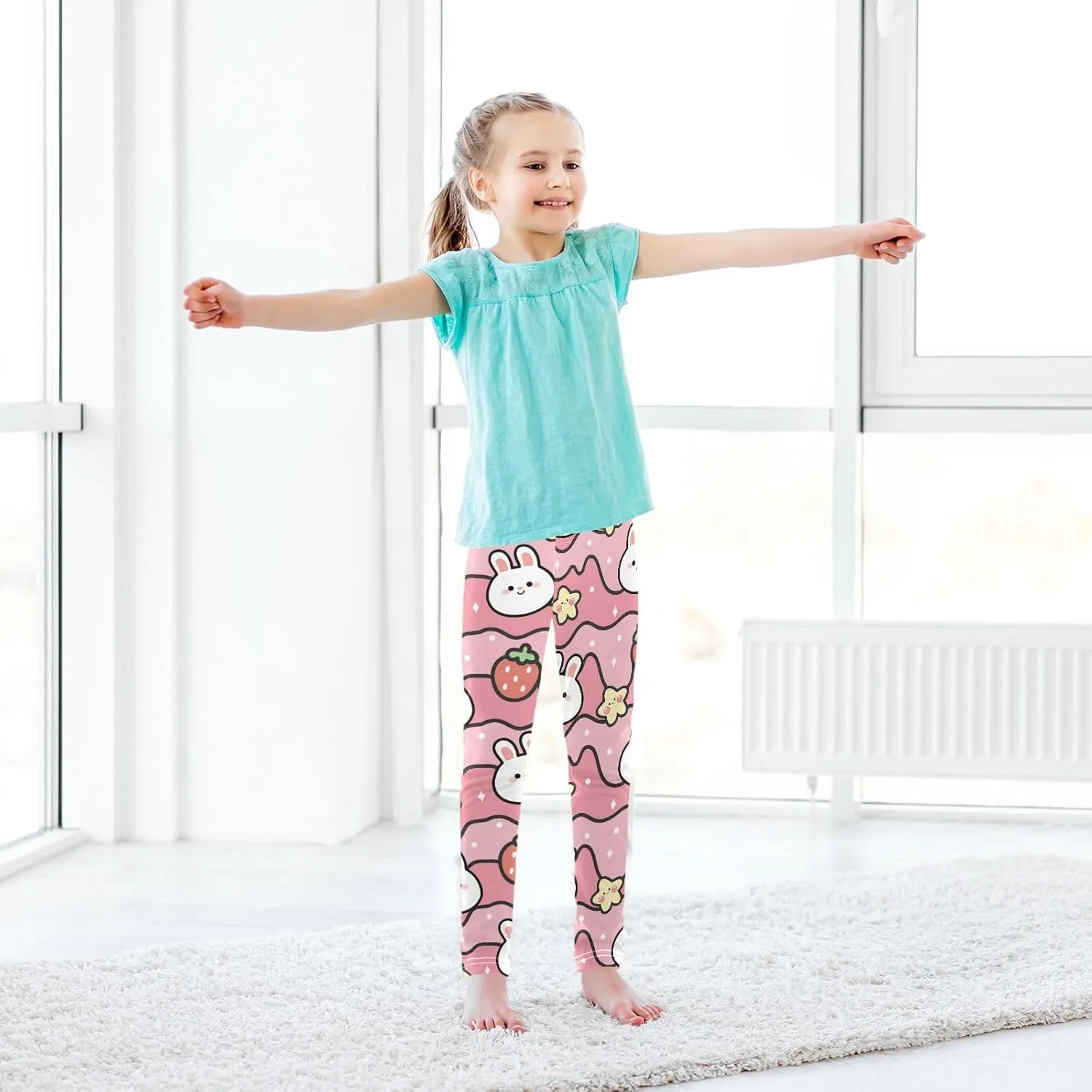 Girls Prints Leggings Yoga Pants Tights Trousers for Kids in 4T to 10 Years