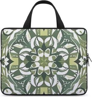 Green Decorative Pattern Laptop Bag Durable Laptop Sleeve Water-Resistant Notebook Bag for Computer Or Tablet
