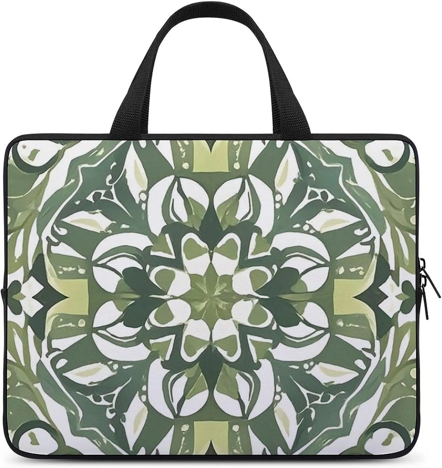Green Decorative Pattern Laptop Bag Durable Laptop Sleeve Water-Resistant Notebook Bag for Computer Or Tablet