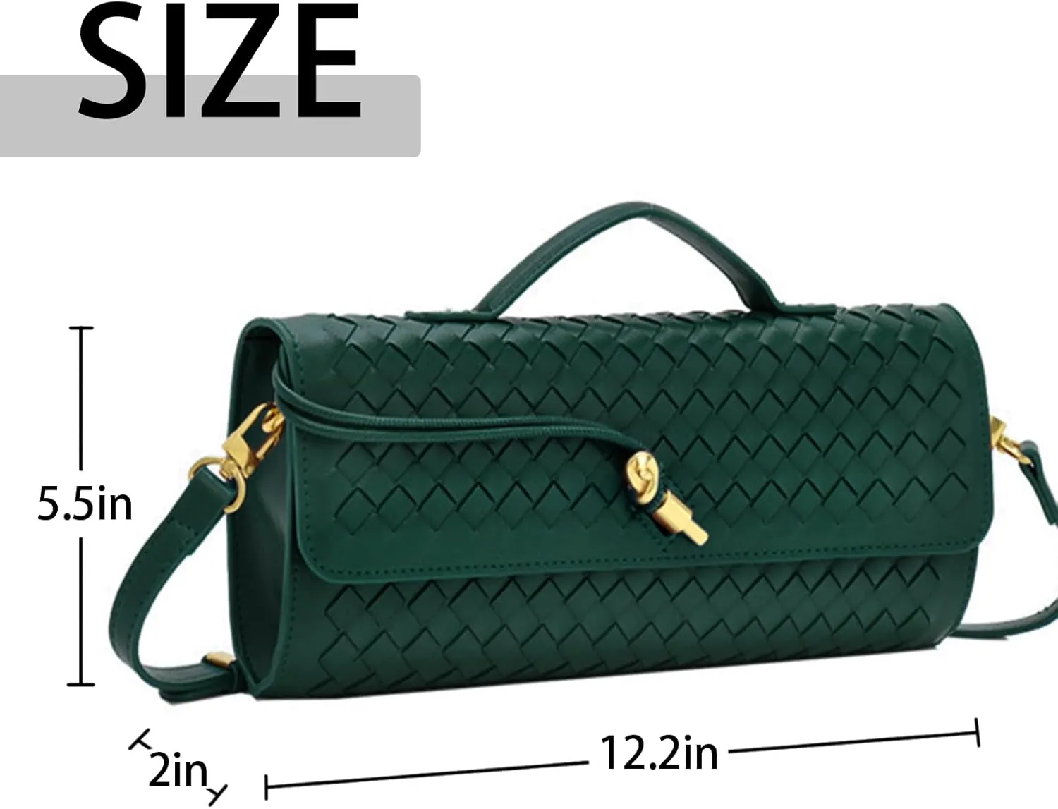 Handwoven solid color soft leather handbag, crossbody bag, women's party bag