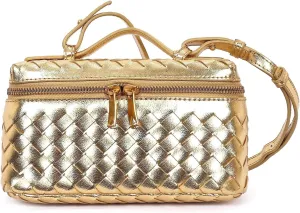 Handwoven solid color soft leather handbag, crossbody bag, women's party bag