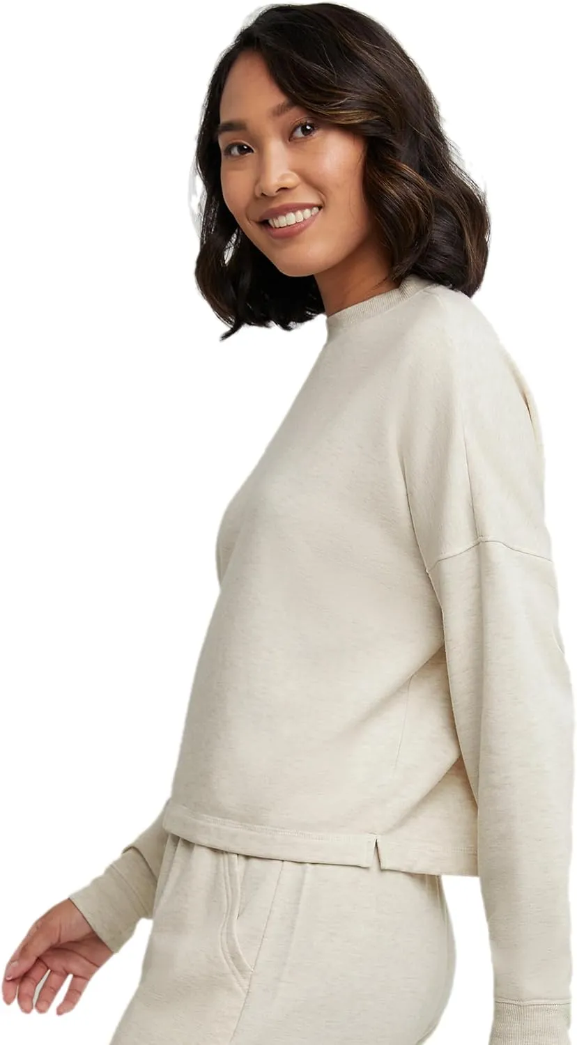 Hanes Women's Originals Sweatshirt, Soft Brushed Fleece Cropped Pullover, Plus