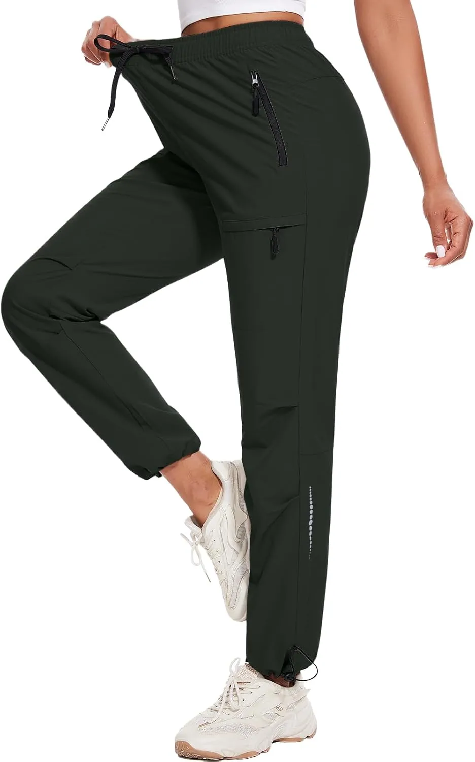 Hiking Pants Women Cargo Joggers for Women Summer Golf Travel Pant Lightweight Elastic Quick Dry Water Resistant with Pockets