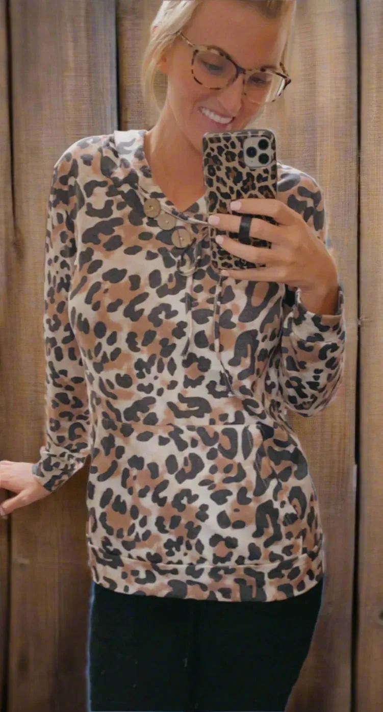 Hoodie V Neck W/ Buttons