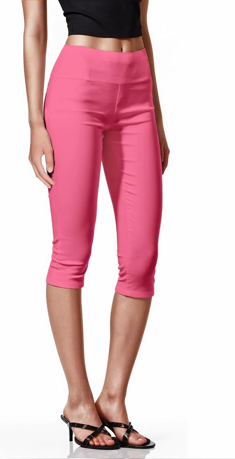 Hybrid & Company Womens Super Comfy Stretch Pull On Millennium Twill Capri Shorts