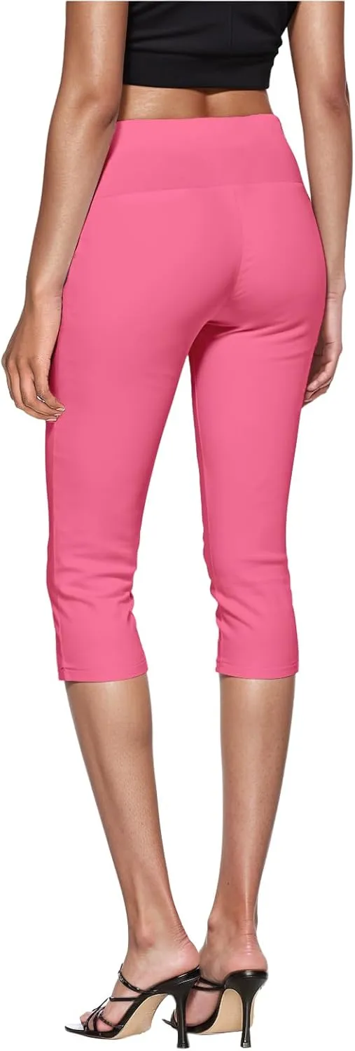 Hybrid & Company Womens Super Comfy Stretch Pull On Millennium Twill Capri Shorts