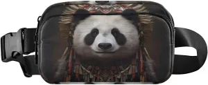 Indian Panda Fanny Pack for Travel Hiking Water Resistant Waist Pack Sling Bag Purse for Women Men