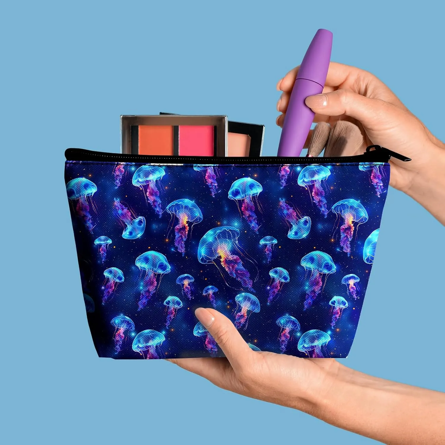Jellyfish Cosmetic Bag Makeup Bag for Women, Portable Makeup Pouch for Travel Water-resistant Toiletry Bags