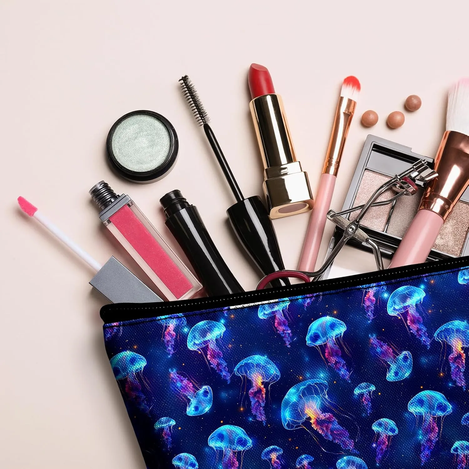 Jellyfish Cosmetic Bag Makeup Bag for Women, Portable Makeup Pouch for Travel Water-resistant Toiletry Bags