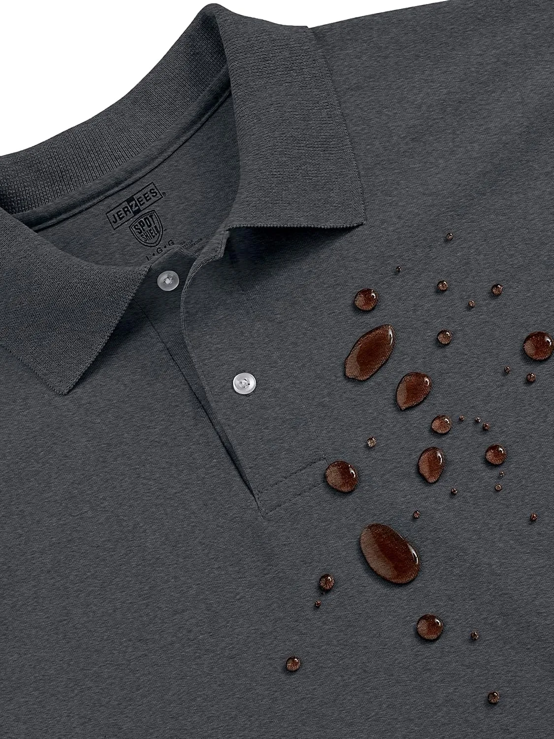 Jerzees Men's Long Sleeve Polo Shirts, Cotton Blend, Two Button Closure, Regular Fit, Sizes S-2x